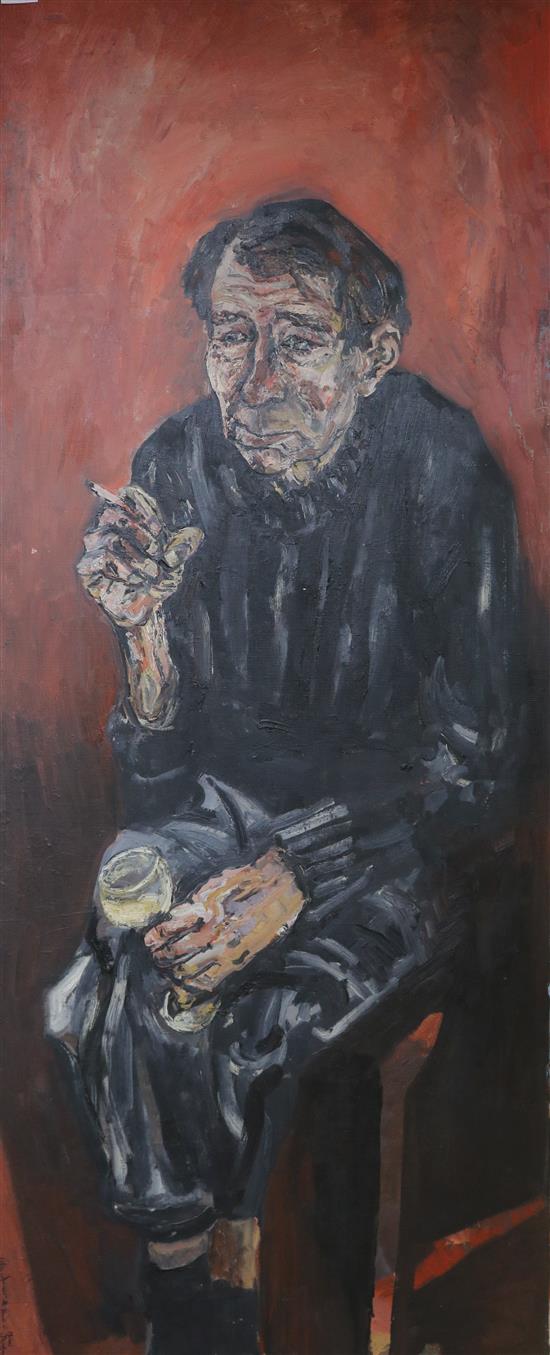 Colin Spencer, oil on canvas, portrait of Michael Davidson, signed, 60 x 24in., unframed